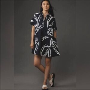 NWT Anthropologie Pollie Short-Sleeve Swing Tunic Mini Dress